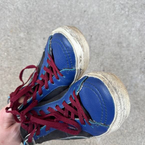 Golden Goose Blue and Black Slide Sneakers Side Zip Distressed Size 40 - Picture 3 of 10